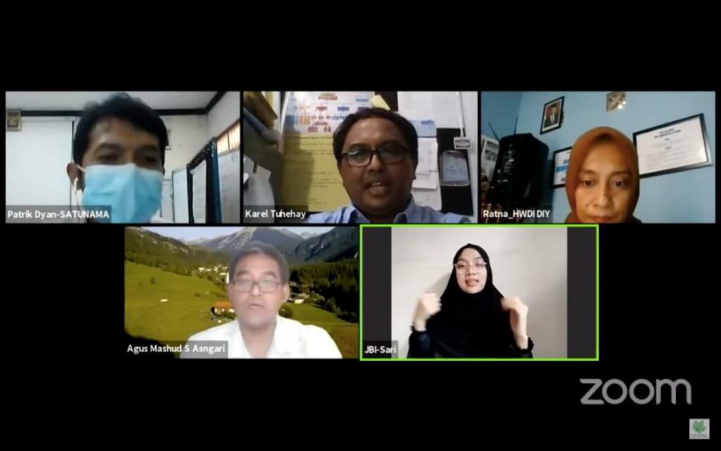 Gelar Webinar, SATUNAMA Bedah Kerjasama Lintas Sektor dalam Pengurangan Resiko Bencana bagi Kelompok Rentan